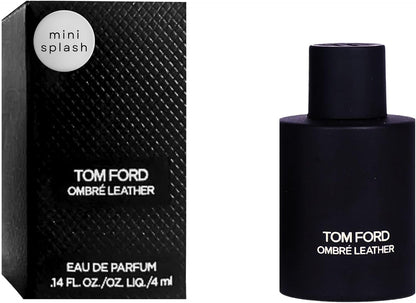 Tom Ford Ombre Leather Eau de Parfum Mini 0.14 fluid ounce 4ml splash bottle boxed | Boxed Travel Size Designer Fragrance, Compact Collectible Miniature Perfume, Luxury Scent Gift for Men
