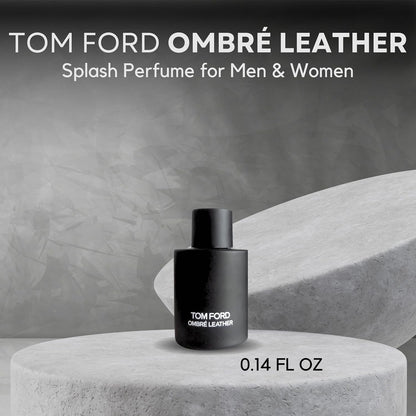Tom Ford Ombre Leather Eau de Parfum Mini 0.14 fluid ounce 4ml splash bottle boxed | Boxed Travel Size Designer Fragrance, Compact Collectible Miniature Perfume, Luxury Scent Gift for Men